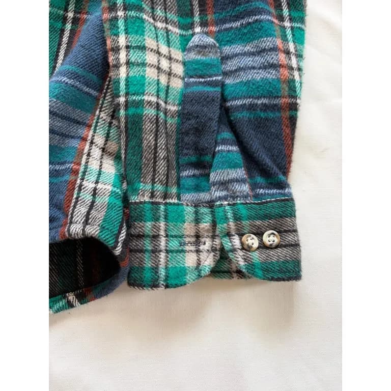 90s Fivebrother green plaid flannel 4