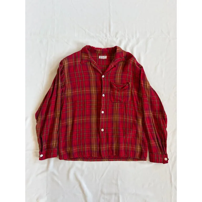 1950s Italy gabardine plaid shirt