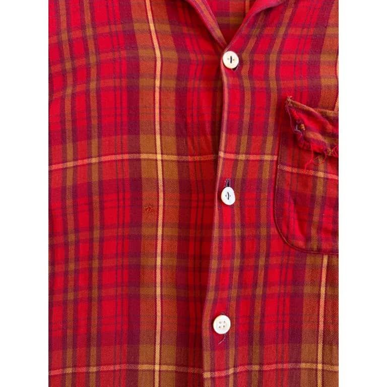 1950s Italy gabardine plaid shirt 4